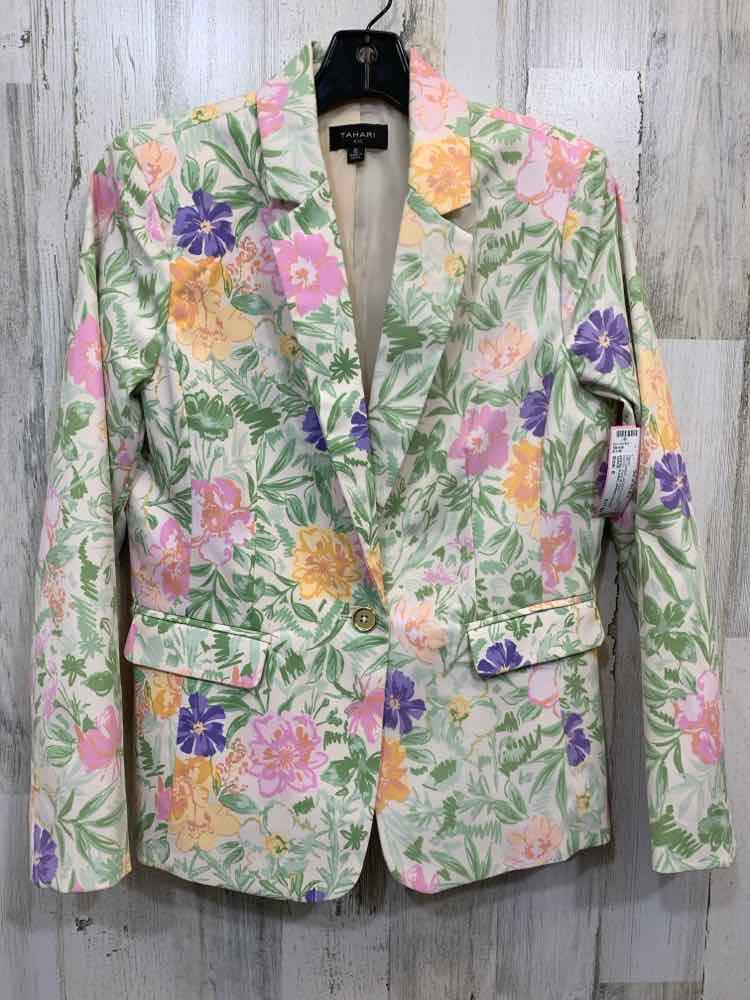 PRE-OWNED TAHARI JACKETS / COATS Size 6 PASTEL Floral BLAZER Blazer/PASTEL FLORA
