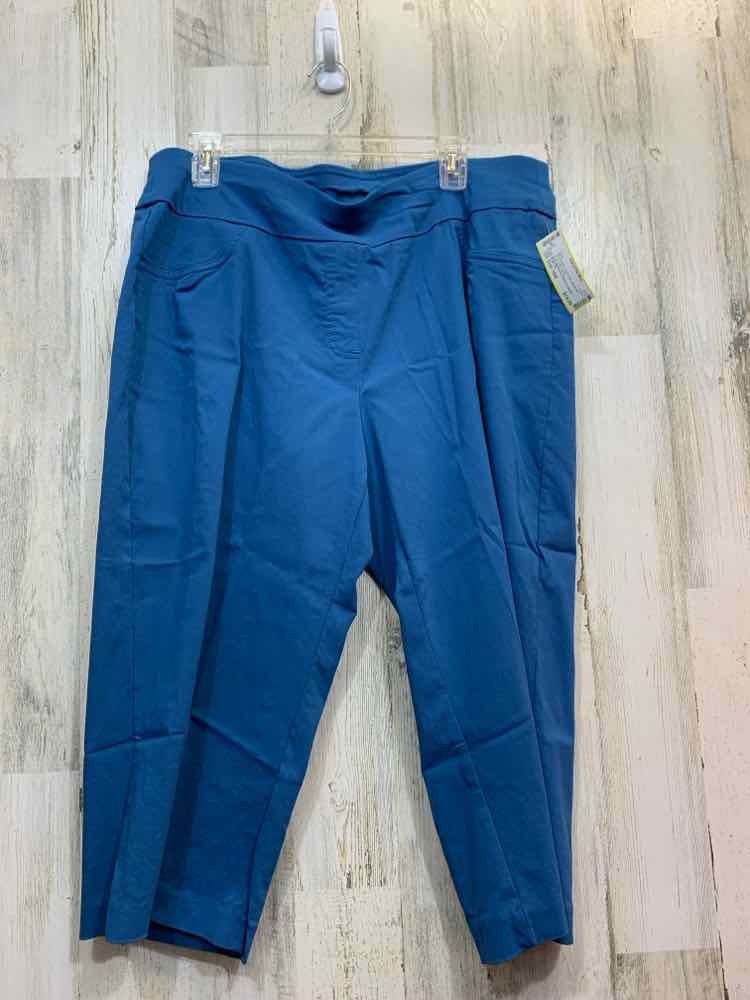 PRE-OWNED Size 18W RUBY RD BOTTOMS MEDIUM BLUE Solid CAPRI Pants