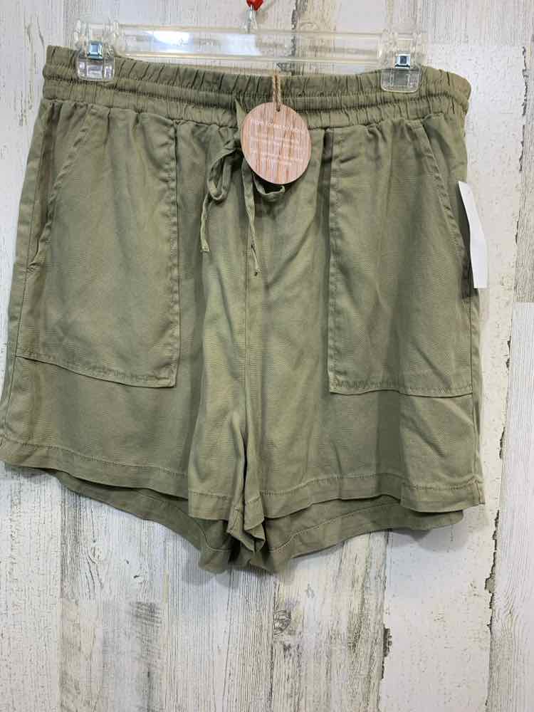 NWT Size M OAT BOTTOMS OLIVE GREEN SHORT Shorts/DRAWSTRING W/ 2 POCKETS