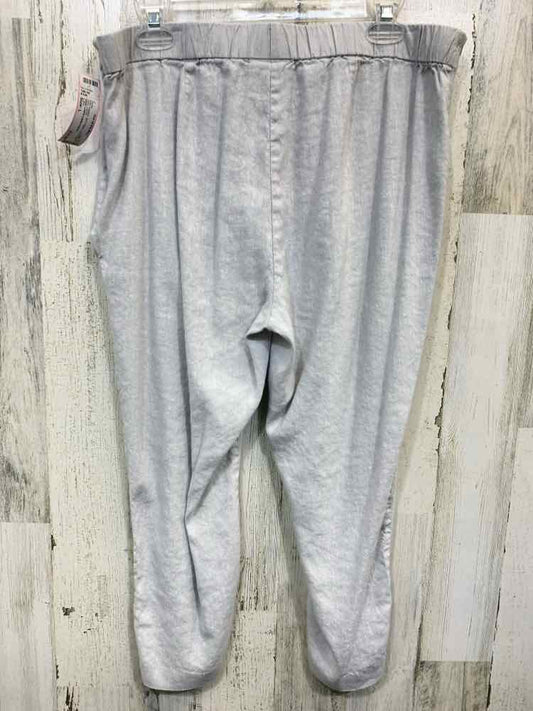 PRE-OWNED Size L J JILL BOTTOMS LIGHT GRAY Solid CAPRI Pants/GRAY LINEN CAPRI PA