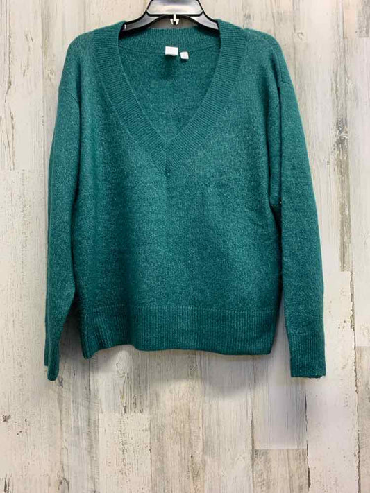 PRE-OWNED GAP Tops Size S Green Solid SWEATER Sweater/LONG SLEEVE GREEN V-CUT SW