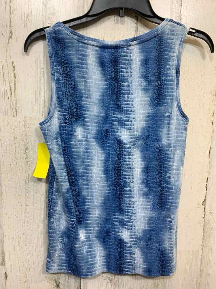 PRE-OWNED CHICO'S/SNAKE SKIN PRINT RIBBED KNIT SLEEVELESS TANK
