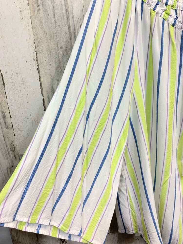 PRE-OWNED RUBY RD PLUS SIZES Size 1X WHT/BLU/YEL STRIPES 3/4 SLEEVE Blouse
