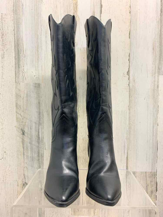 PRE-OWNED Black Size 6 Shoes/BLACK COWGIRL WESTERN SHAFT HEIGHT BOOTS. SHAFT HAS