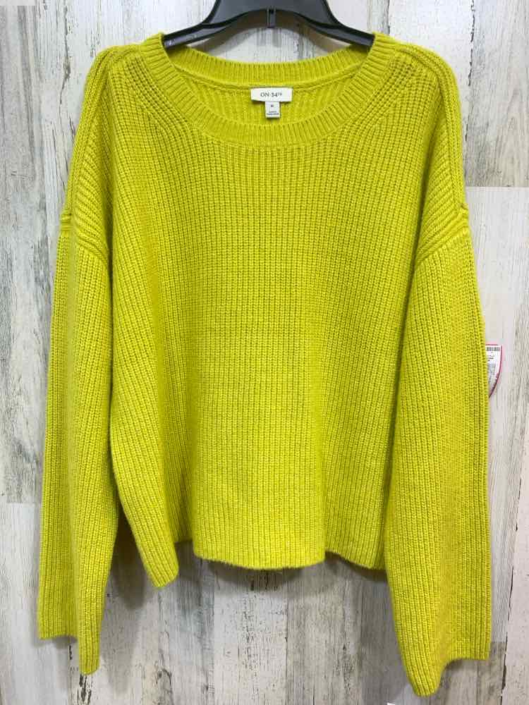 NWT ON 34TH Size XL LIME GREEN RIB KNIT LONG SLEEVES/CREW NECK SWEATER