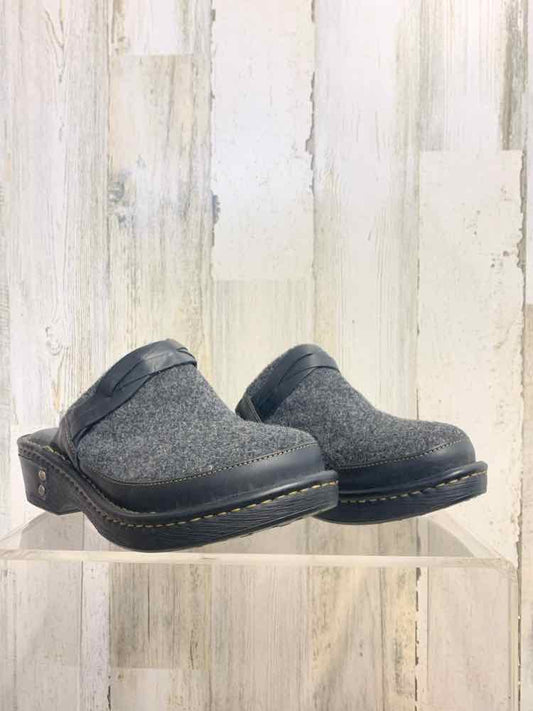 PRE-OWNED BORN Shoe Size 9 Gray Wool Solid CLOG Shoes/GRAY WOOL CLOG SHOE BY: BO