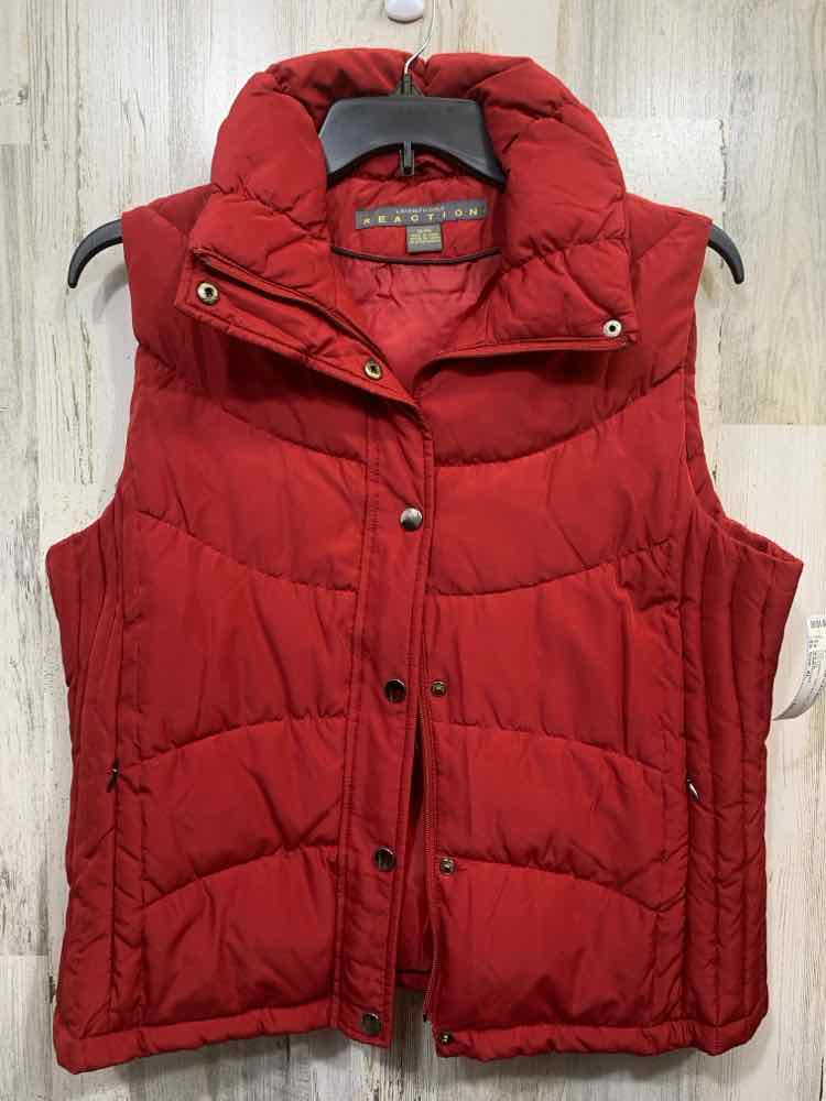 PRE-OWNED KENNETH COLE Size XL Tops Red ZIP UP QUILTED PUFFER VEST