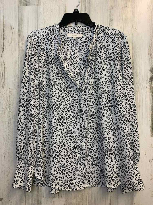 LOFT Tops Size XL WHT/BLK CHEETAH PRINT LONG SLEEVES Shirt