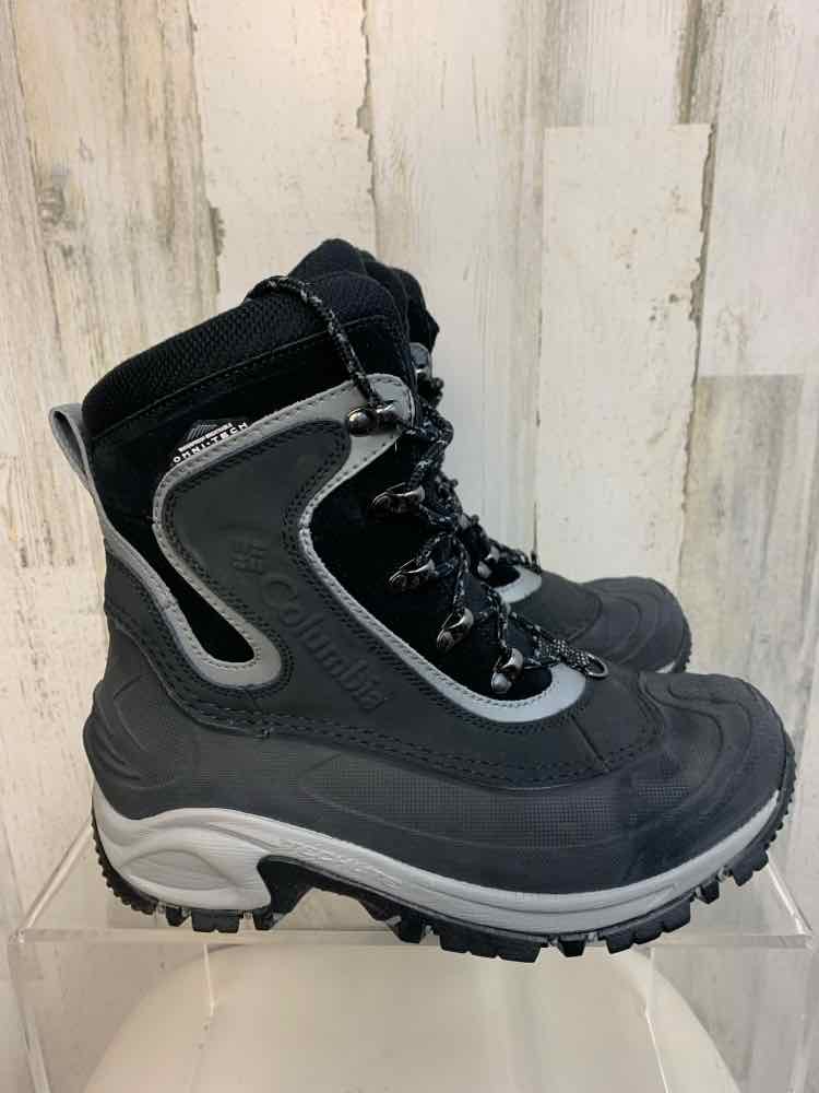 COLUMBIA SHOES 8.5 BLK/GRAY LACE UP Boots/BLACK & GRAY LACE-UP OMNI-TECH COLUMBI