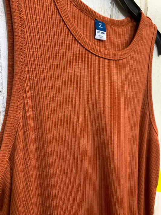 PRE-OWNED OLD NAVY Tops Size S RUST RIBBED/ SCOOP NECKLINE Tank Top