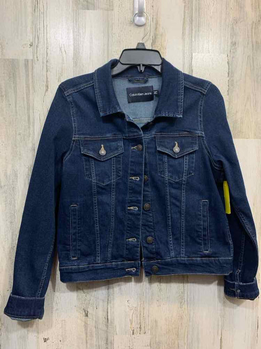 PRE-OWNED CALVIN KLIEN JACKETS / COATS Size XL Blue Denim LONG SLEEVES Jacket