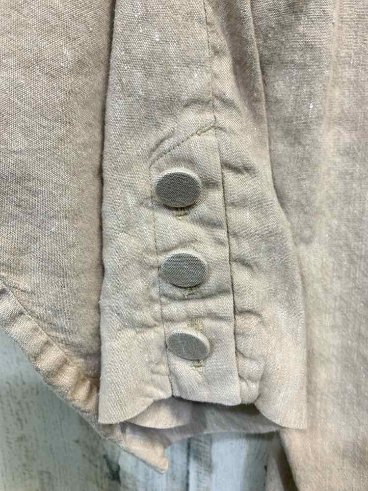 PRE-OWNED Size L J JILL BOTTOMS Tan Solid CAPRI Pants/BEIGE LINEN CAPRI PANTS/BE