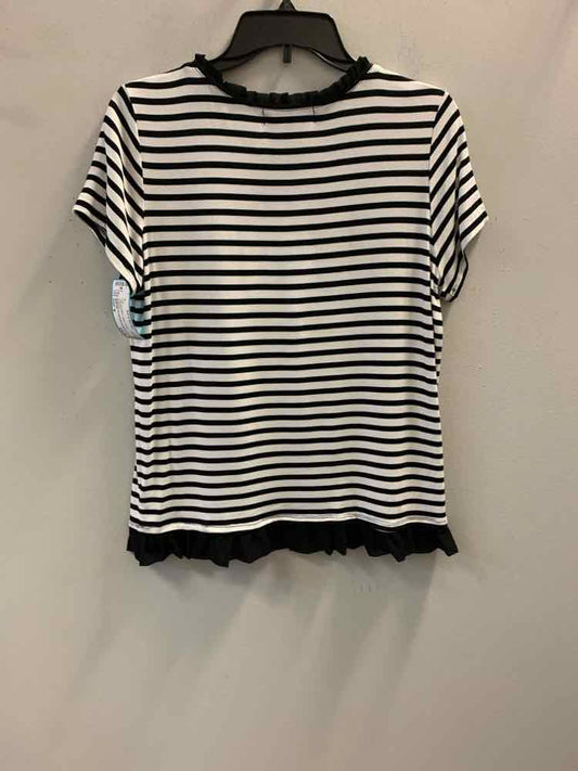 MARLED Tops Size M BLK/WHT Stripe SHORT SLEEVES TOP