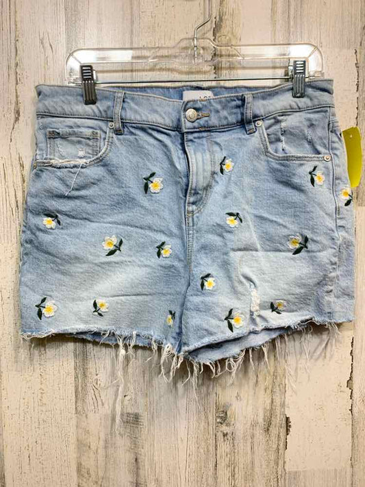 PRE-OWNED Size 28/6 LOFT BOTTOMS LIGHT BLU JEAN JEANS Floral Shorts