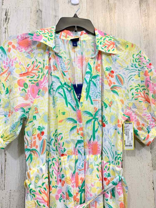 NWT ROLLER RABBIT Dresses and Skirts Size M WHITE/GREEN/YELLOW/RED Floral Dress