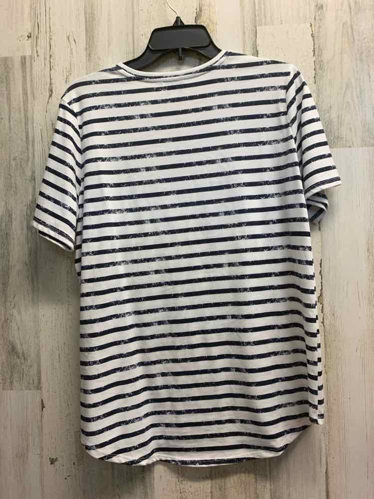 PRE-OWNED LIBERTY PARK Tops Size L WHITE/BLUE/RED SEQUINED SHORT SLEEVES Shirt/S