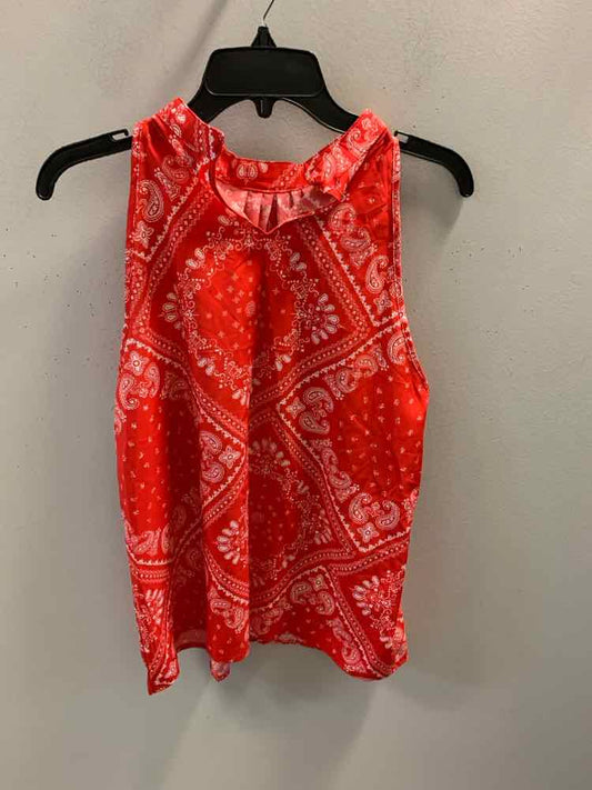 SHEIN Tops Size L Red Paisley TOP