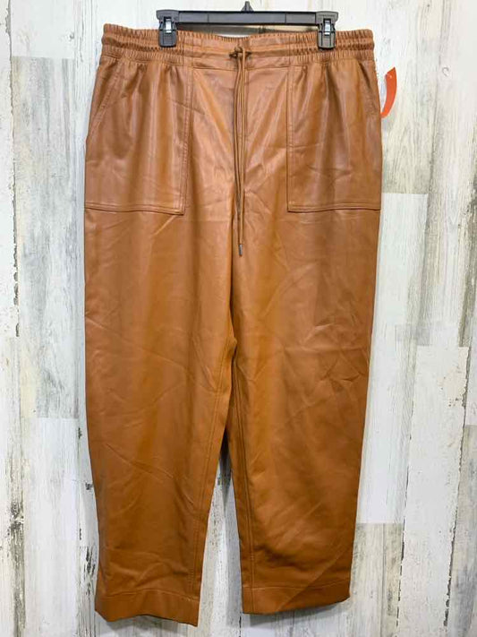 NWT Size XL A NEW DAY BOTTOMS Brown Pants/PLEATHER/DRAW-STRING WAIST