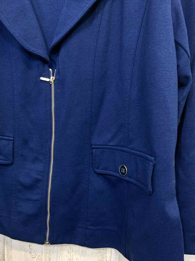 PRE-OWNED N TOUCH JACKETS / COATS Size LP Navy Solid JACKET Jacket/NAVY BLUE JAC