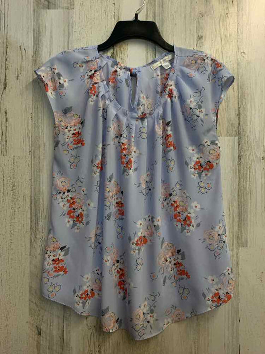 LAUREN CONRAD Tops Size XL ICE BLU/RED/PINK Floral SLEEVELESS TOP