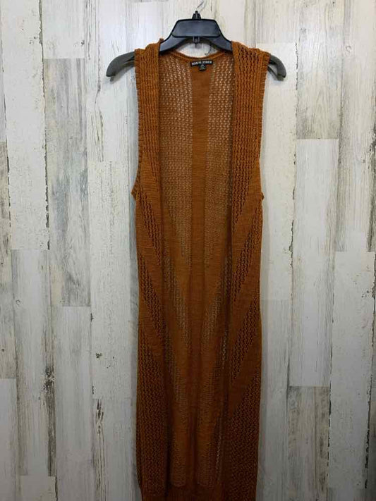 MORAL FIBER PLUS SIZES Size 2X BURNT ORANGE CROCHET VEST Vest