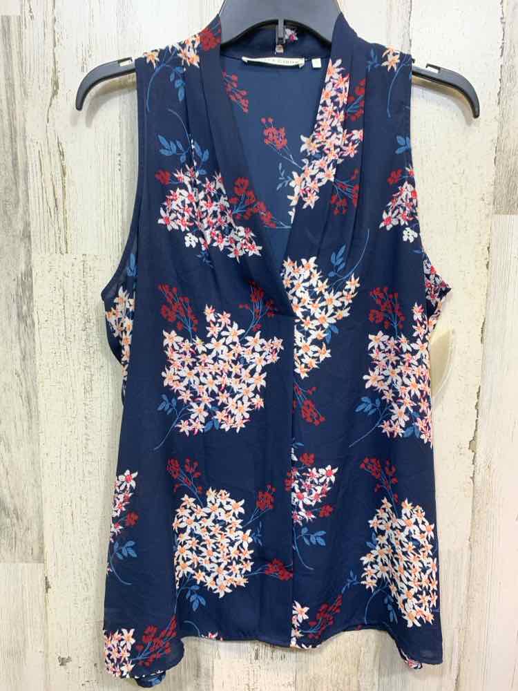 PRE-OWNED VIOLET & CLAIRE Tops Size L BLU/RED/WHT Floral TANK TOP Tank Top/V NEC