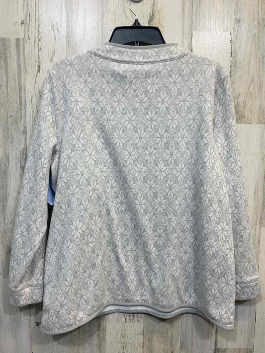 PRE-OWNED TALBOTS Tops Size XL LIGHT GRAY/WHITE SNOWFLAKES PULL OVER Sweater/LIG