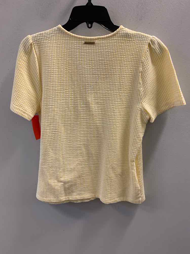 Size S MICHAEL KORS YLW/WHT SHORT SLEEVES TOP