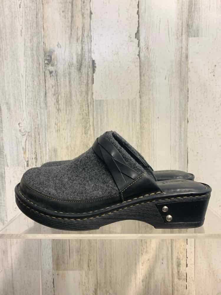 PRE-OWNED BORN Shoe Size 9 Gray Wool Solid CLOG Shoes/GRAY WOOL CLOG SHOE BY: BO