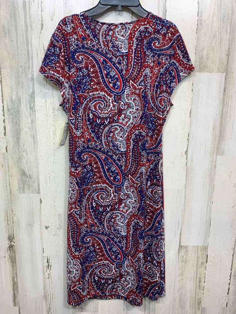 PRE-OWNED JONES NEW YORK Dresses and Skirts Size M RED/BLU/WHT Paisley Dress