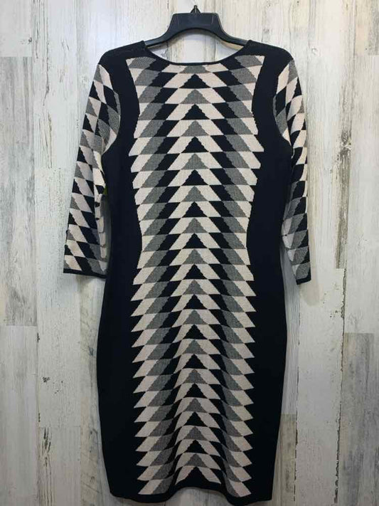 DANNY & NICOLE Dresses and Skirts Size L BLK/WHT/GRAY Geometric Dress