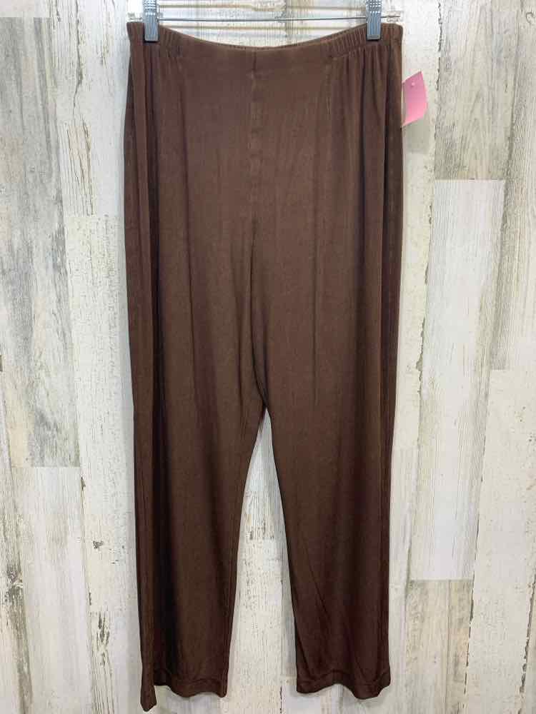 PRE-OWNED Size 2 CHICO'S TRAVELERS BOTTOMS DARK BROWN Solid GAUCHO Pants/DARK BR
