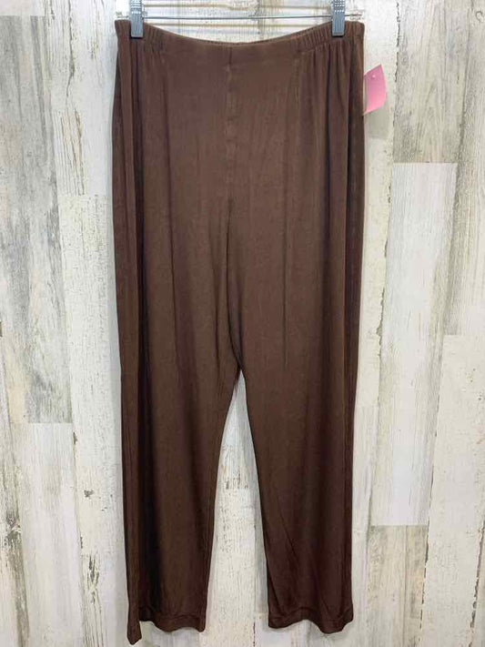 PRE-OWNED Size 2 CHICO'S TRAVELERS BOTTOMS DARK BROWN Solid GAUCHO Pants/DARK BR