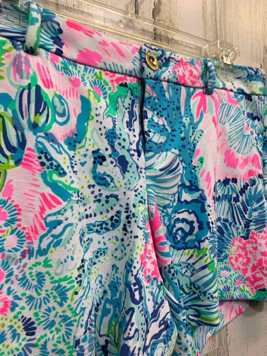 PRE-OWNED LILLY PULITZER  M WHT/BLU/PNK/GRN SKORT ROMPER