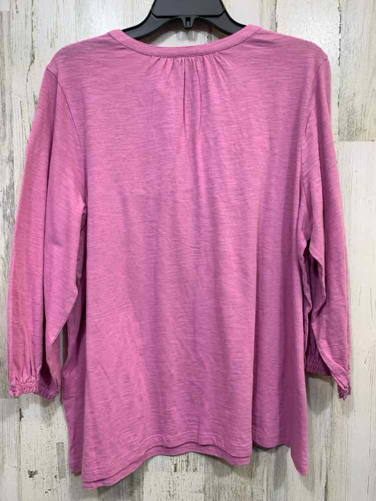 NWT STYLE & CO Size 3X PLUS SIZES LAVENDAR 3/4 SLEEVE EMBROIDERD BIB TOP