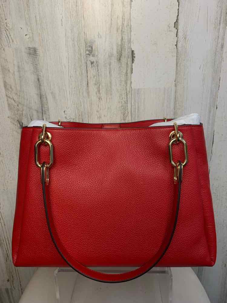 MICHAEL KORS/BRIGHT RED LARGE TRIPLE GUSSET SHOULDER BAG