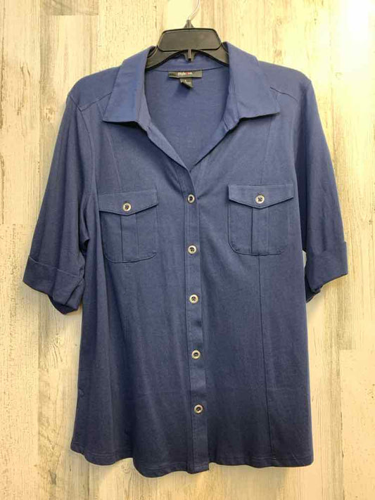 STYLE & CO Tops Size L Navy SHORT SLEEVES Shirt
