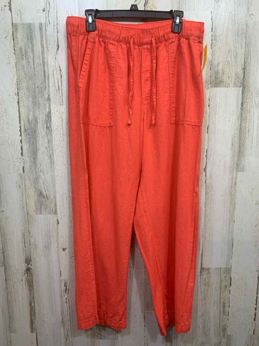 PRE-OWNED Size L GAP/WIDE-LEG DRAWSTRING WAIST LINEN PANTS W/ FRONT PATCH POCKET