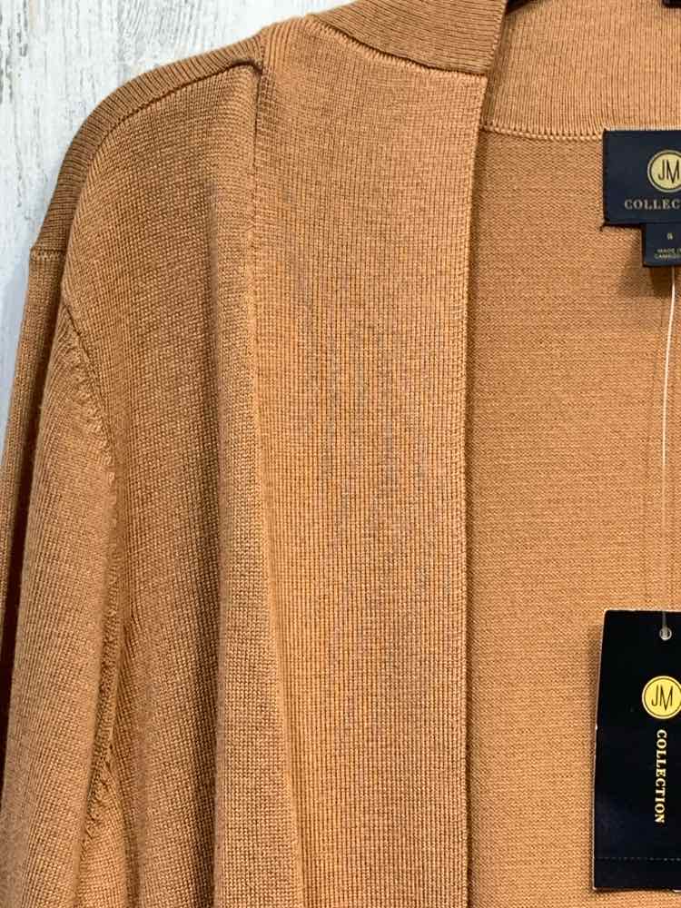 NWT JM COLLECTION Size S JACKETS / COATS Brown Solid LONGSLEEVE Cardigan