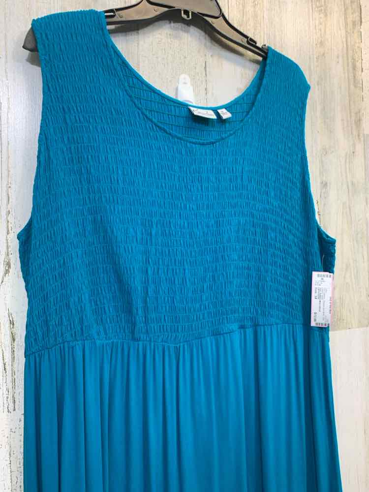 PRE-OWNED KIM ROGERS Dresses and Skirts Size 3X Teal RIBBED MAXI Dress/TEAL RIBB