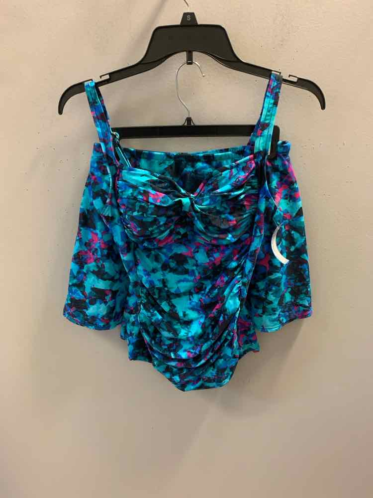 SOFT SURROUNDING Swimwear Size S BLU/TEAL/BLK Swimsuit