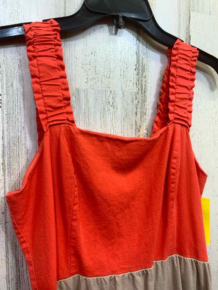 PRE-OWNED 52 SEVEN Dresses and Skirts Size M CORAL/BGE 2 TONE TANK DRESS Dress/2