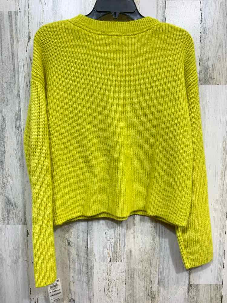 NWT ON 34TH Size XS LIME GREEN RIB KNIT LONG SLEEVES/CREW NECK SWEATER