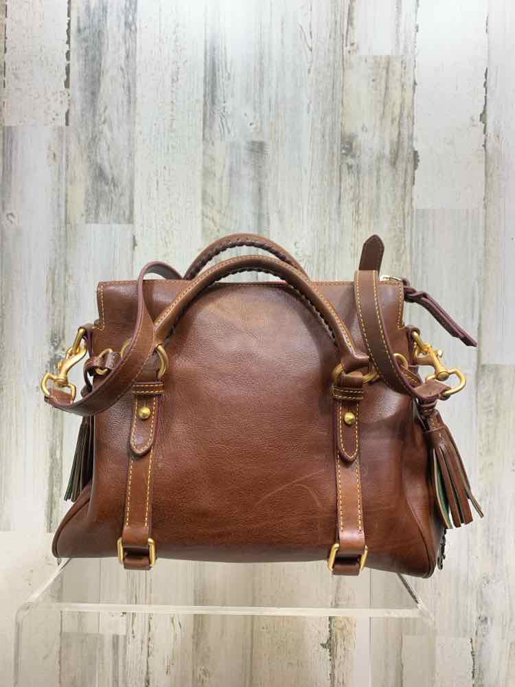 PRE-OWNED DOONEY &  BOURKE BROWN Handbag/BROWN LEATHER TOTE W/ GOLD HARDWARE