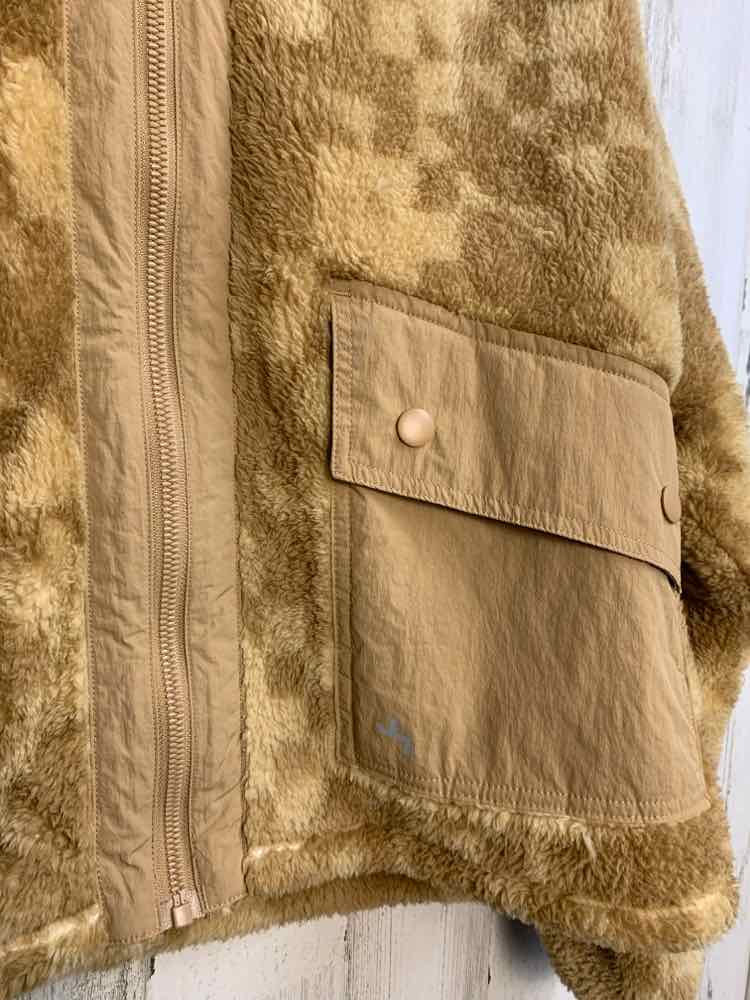 NWT JOY LAB JACKETS / COATS Size S Tan Fur FURRY SQUARE LONG SLEEVES Jacket