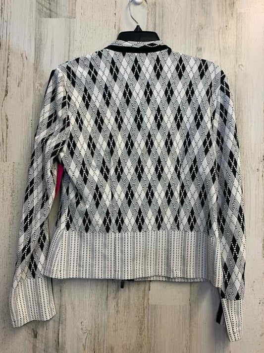 PRE-OWNED JOSEPH RIBKOFF JACKETS / COATS Size 10 BLACK/WHITE DIAMONDS JACKET TOP