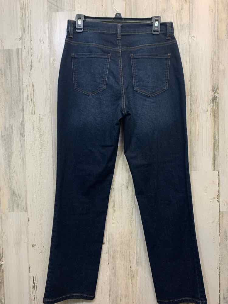 Size 10S GLORIA VANDERBILT BOTTOMS DARK BLUE Denim STRAIGHT Jeans