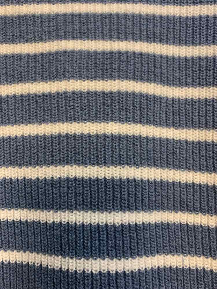 PRE-OWNED EILEEN FISHER PLUS SIZES Size L BLUE/WHITE Stripe LONG SLEEVES Sweater