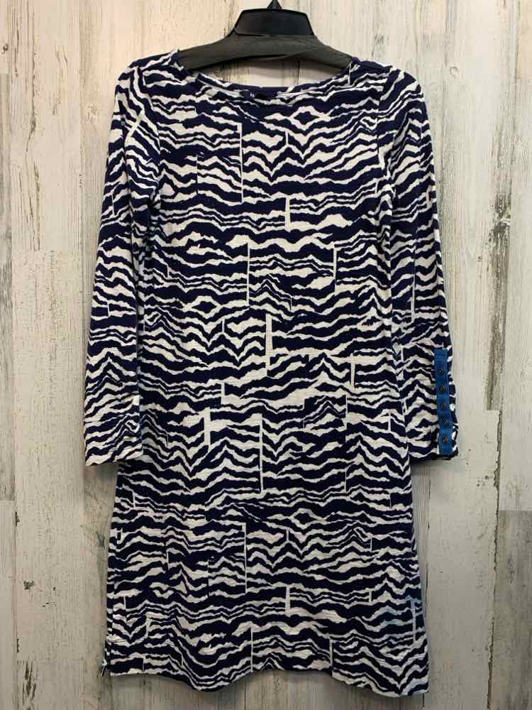 HATLEY Dresses and Skirts Size XS NAVY/WHT ZEBRA LONG SLEEVES Dress