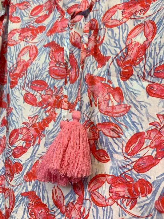 TALBOTS Tops Size M RED/WHT/BLU LOBSTERS SLEEVELESS TOP